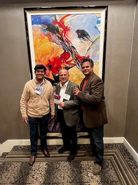 Three supporters posing at a campaign event — Ward 4 community