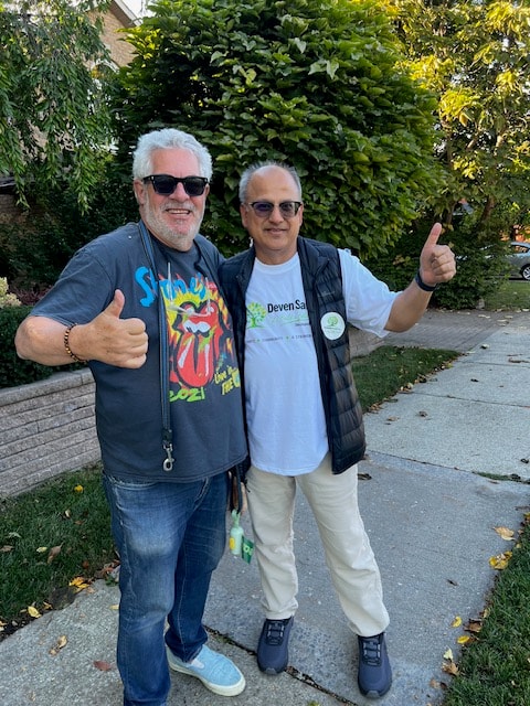 Thumbs up from a Vaughan resident — door-to-door canvassing in Ward 4